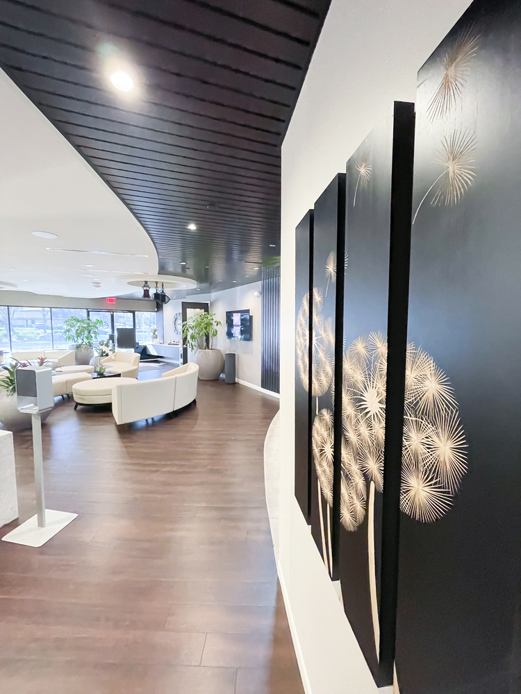 Relaxing patient lounge at Reflections Dental Spa
